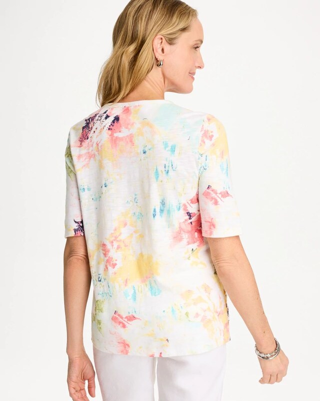 Cotton Slub Printed Henley Tee - image 3